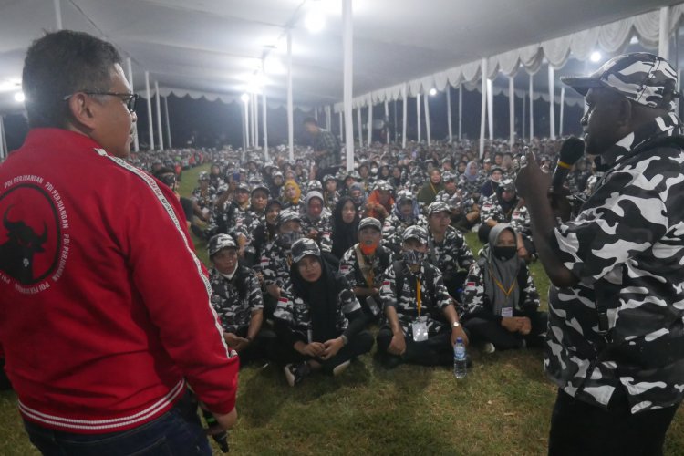 Suasana Saat Hasto Kristiyanto  Memberikan Materi Kepada Peserta Jambore Nasional Bapera 2022