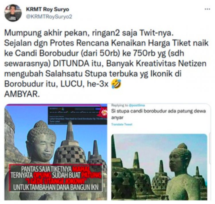 Polri Telusuri Foto Viral Stupa Borobudur Yang Mirip Presiden Jokowi