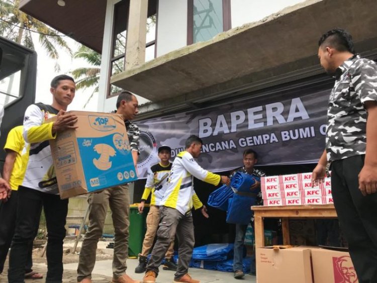 Ormas Bapera Berikan Bantuan Untuk Korban Gempa Cianjur