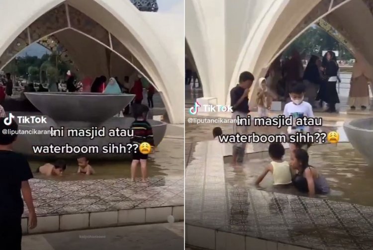 Usai Diresmikan, Kolam di Masjid Al Jabbar Dipakai Warga Untuk Berenang