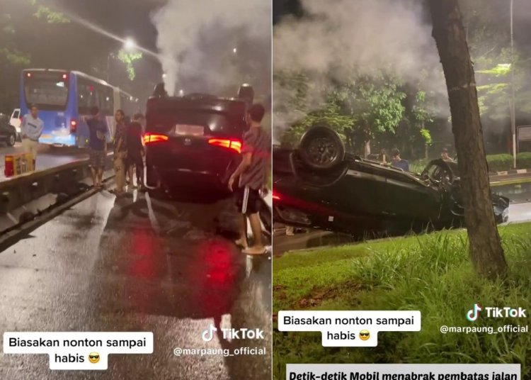 Viral Video Kecelakaan Tunggal di Jalan Raya, Warga Nolong Sambil Nyolong