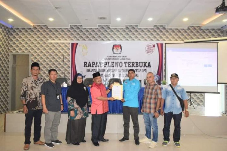 KPU Paluta Gelar Rapat Pleno Terbuka Rekapitulasi DPT Kabupaten Padang Lawas Utara