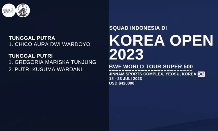 Bakal Tanding Mulai 18 Juli, Ini Daftar Wakil Indonesia Korea Open 2023