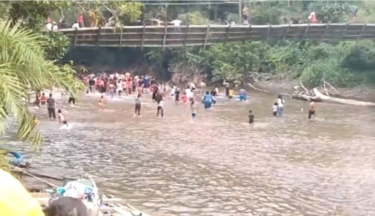 Jembatan Putus di Sekadau Saat Lomba Tangkap Bebek, 28 Orang Luka-Luka