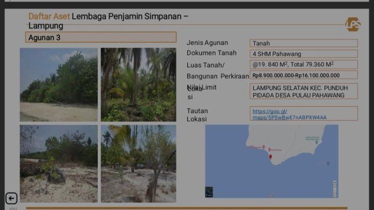 4 Lahan di Pantai Pulau Pahawang Lampung Akan Dilelang Rp 16 M