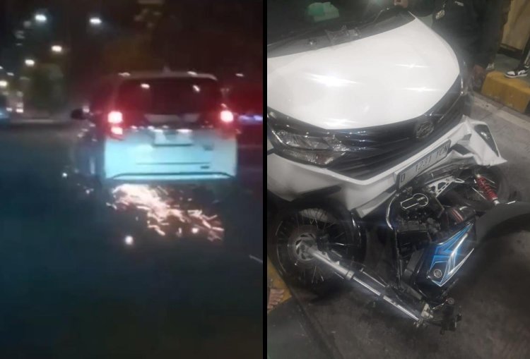 Viral, Kecelakaan Tabrak Lari di Bandung, Mobil Sigra Seret Motor Korban Hingga 5 Km