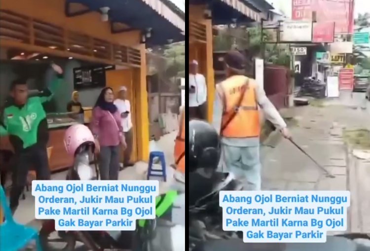 Viral Tukang Parkir di Medan Pukul Driver Ojol Pakai Palu