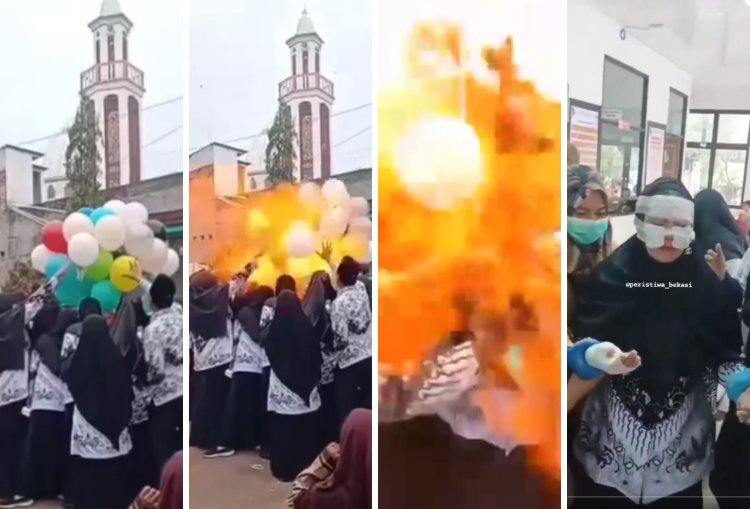 Dor! Balon Gas Meledak saat Perayaan Hari Guru di Bekasi, 10 Guru Alami Luka Bakar