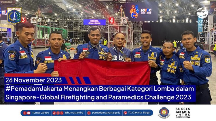Hebat! Petugas Damkar Jakarta Berhasil Raih Juara Kompetisi di Singapura
