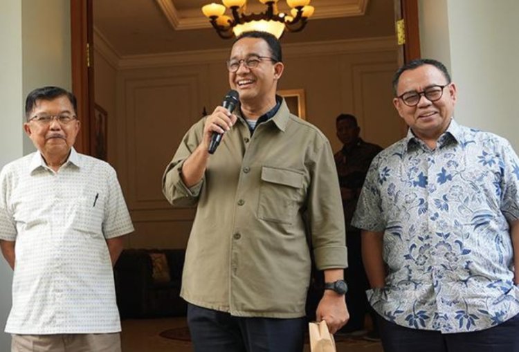 Anies Baswedan Kampanye dan Bertemu Jusuf Kalla di Makassar
