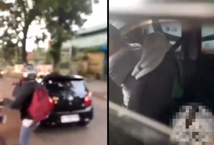 Viral! Pasangan Mesum di Mobil Digerebek Anak SMA di Cimahi