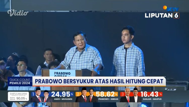 Deklarasi Kemenangan, Prabowo: Ini Adalah Kemenangan Seluruh Rakyat Indonesia