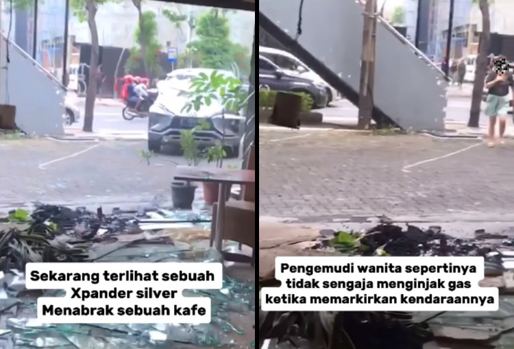 Setelah Tabrak Porsche, Kini Xpander Tabrak Kafe di Surabaya